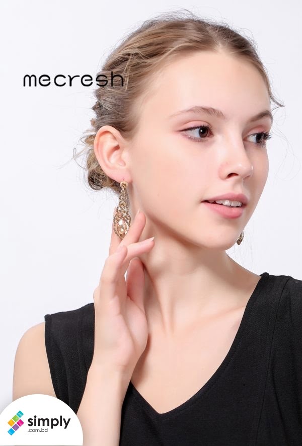 Mecresh Crystal Wedding Drop Earrings for Women - Korean Bridal Dangle Earring 2019 Fashion - Image 2