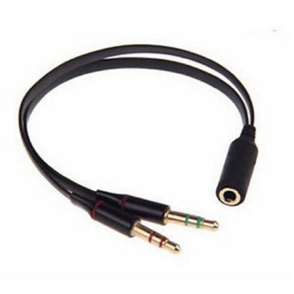 3.5mm Aux Audio Mic Splitter Cable Earphone Headphone Adapter Female To 2 Male