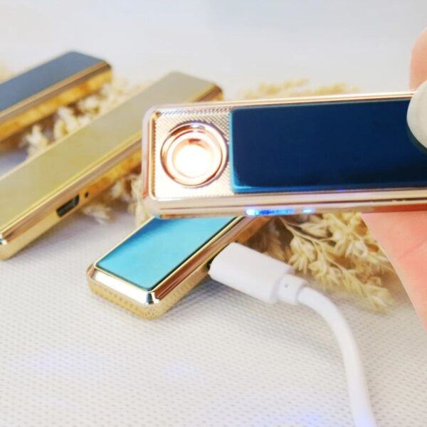 Three Color Windproof Metal Pull-Down Usb Charging Lighter