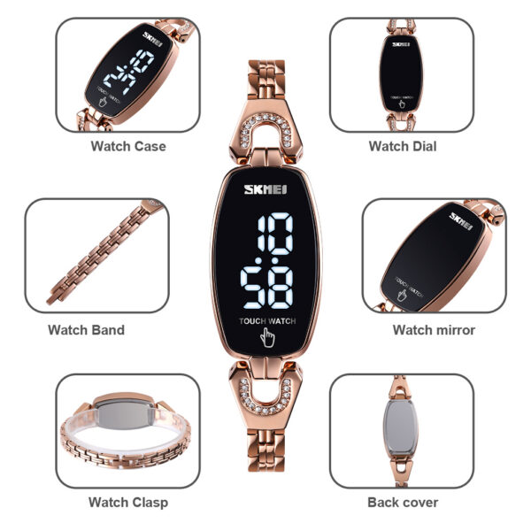 SKMEI Sports Fashion Waterproof Digital Watch For Women 1588 Black - Image 3