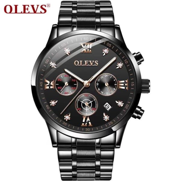 OLEVS 2868 Watch Men's Chronograph Quartz Watch (Full Black)