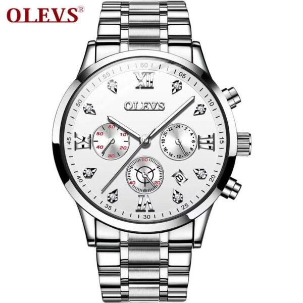 OLEVS 2868 Watch Men's Chronograph Quartz Watch (White)
